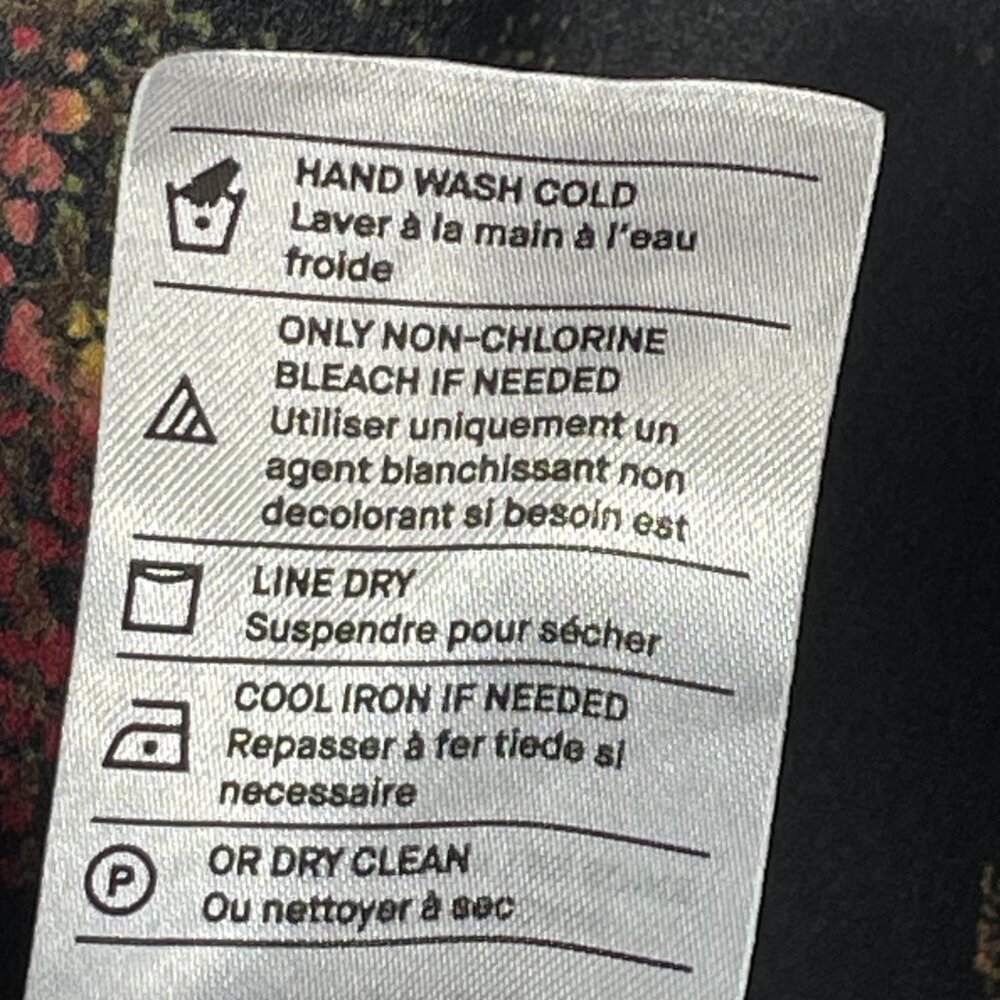 Vince Black Floral Long Sleeve Midi Dress XS Elegant V-Neck Casual Chic - Picture 13 of 15